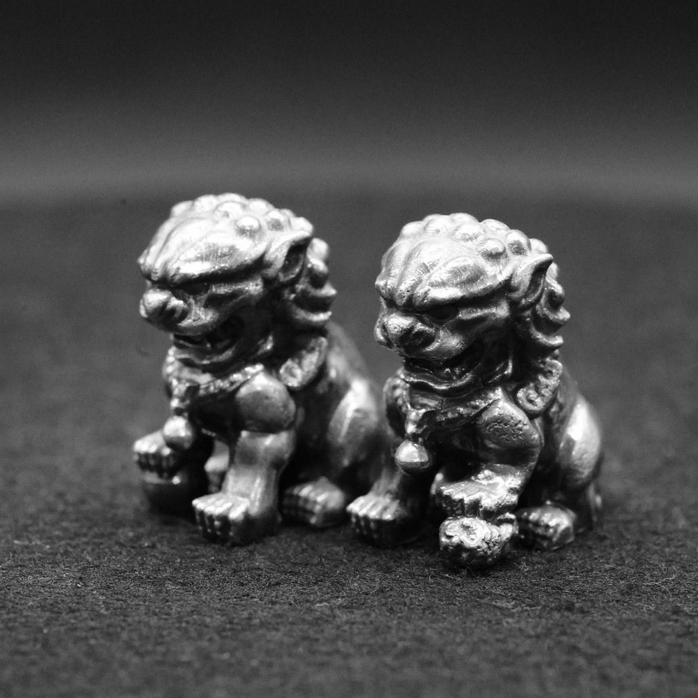 2oz Foo Dogs Minis hand poured 999 silver statue collectible by Gold Spartan