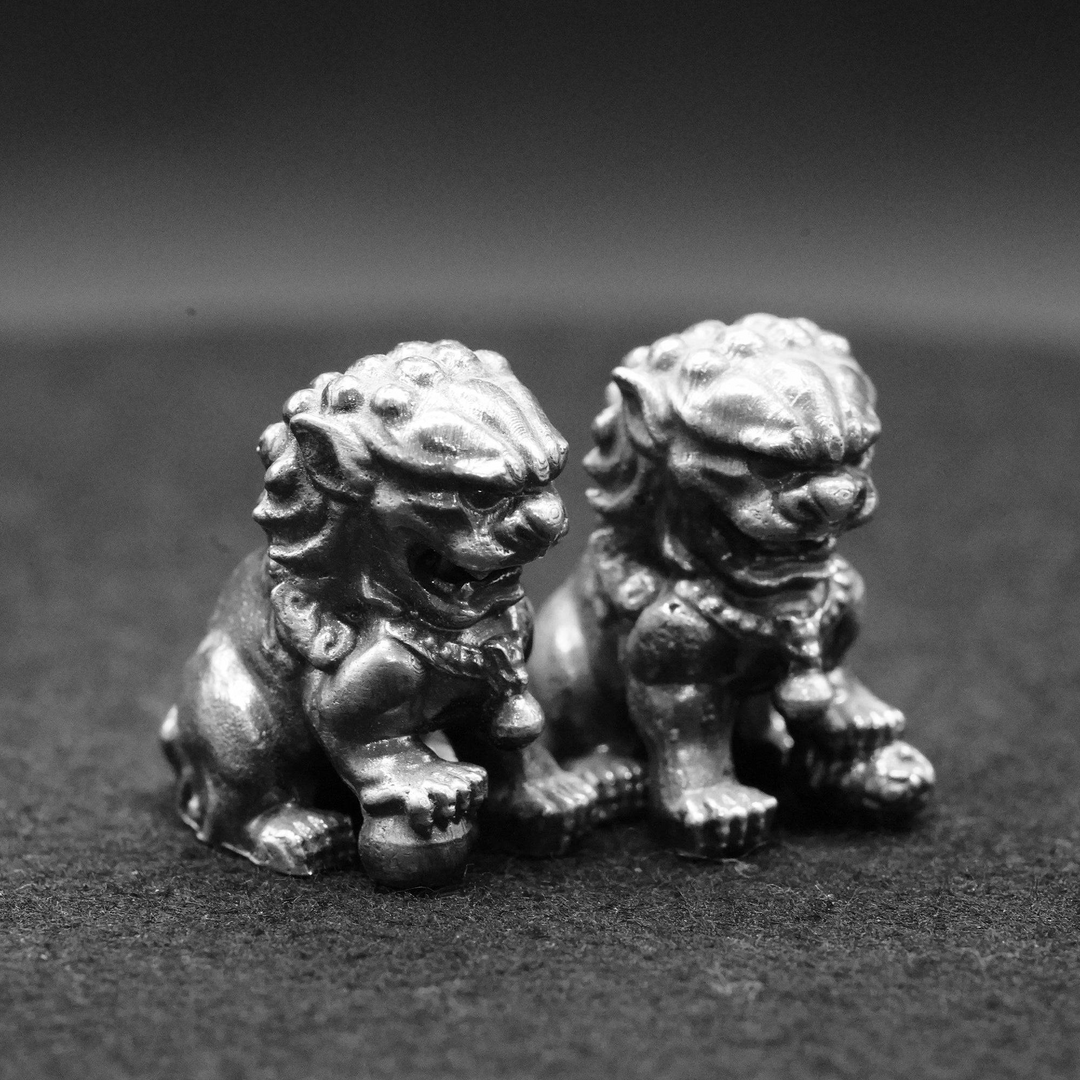 2oz Foo Dogs Minis hand poured 999 silver statue collectible by Gold Spartan