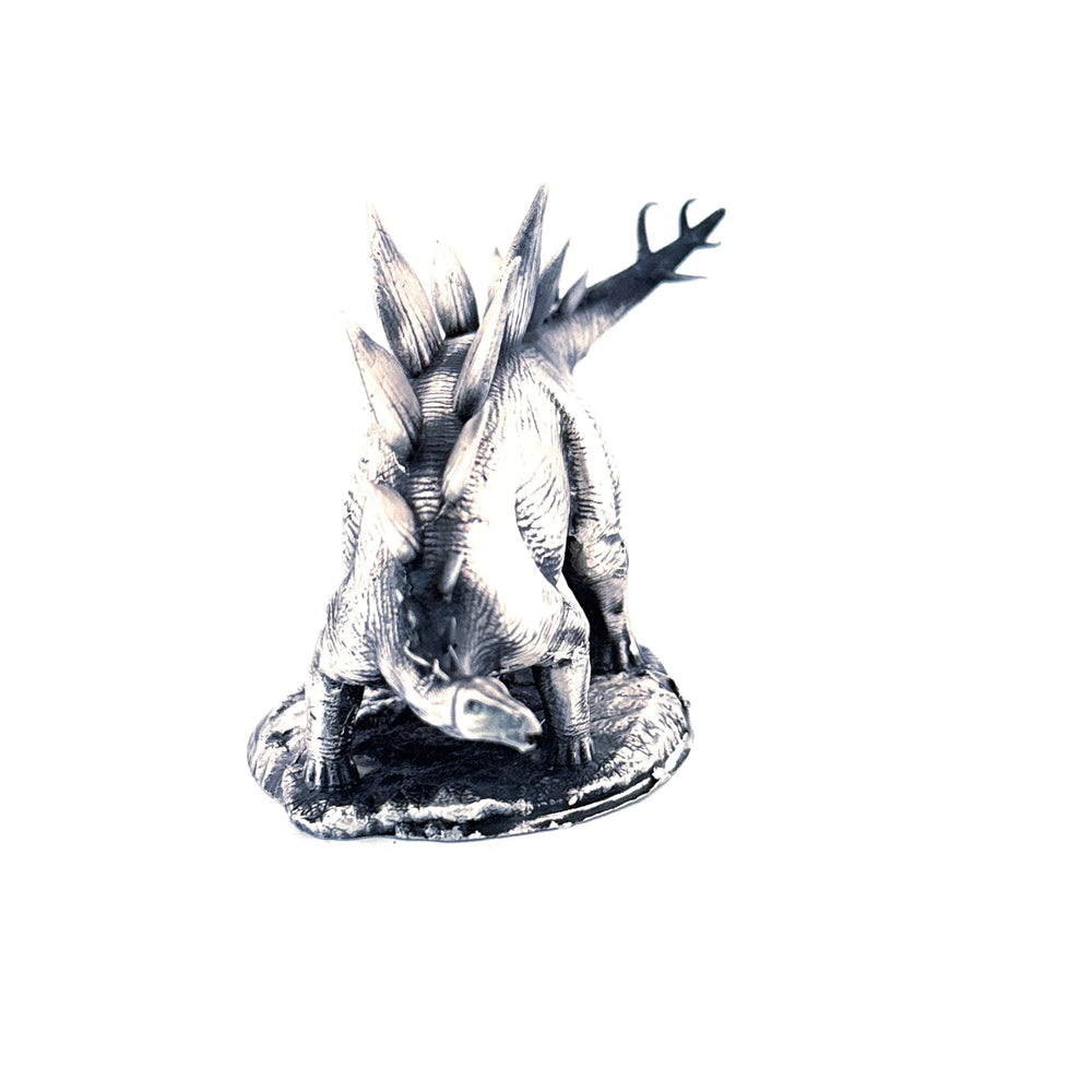 Stegosaurus hand-poured 999+ silver statue by Gold Spartan