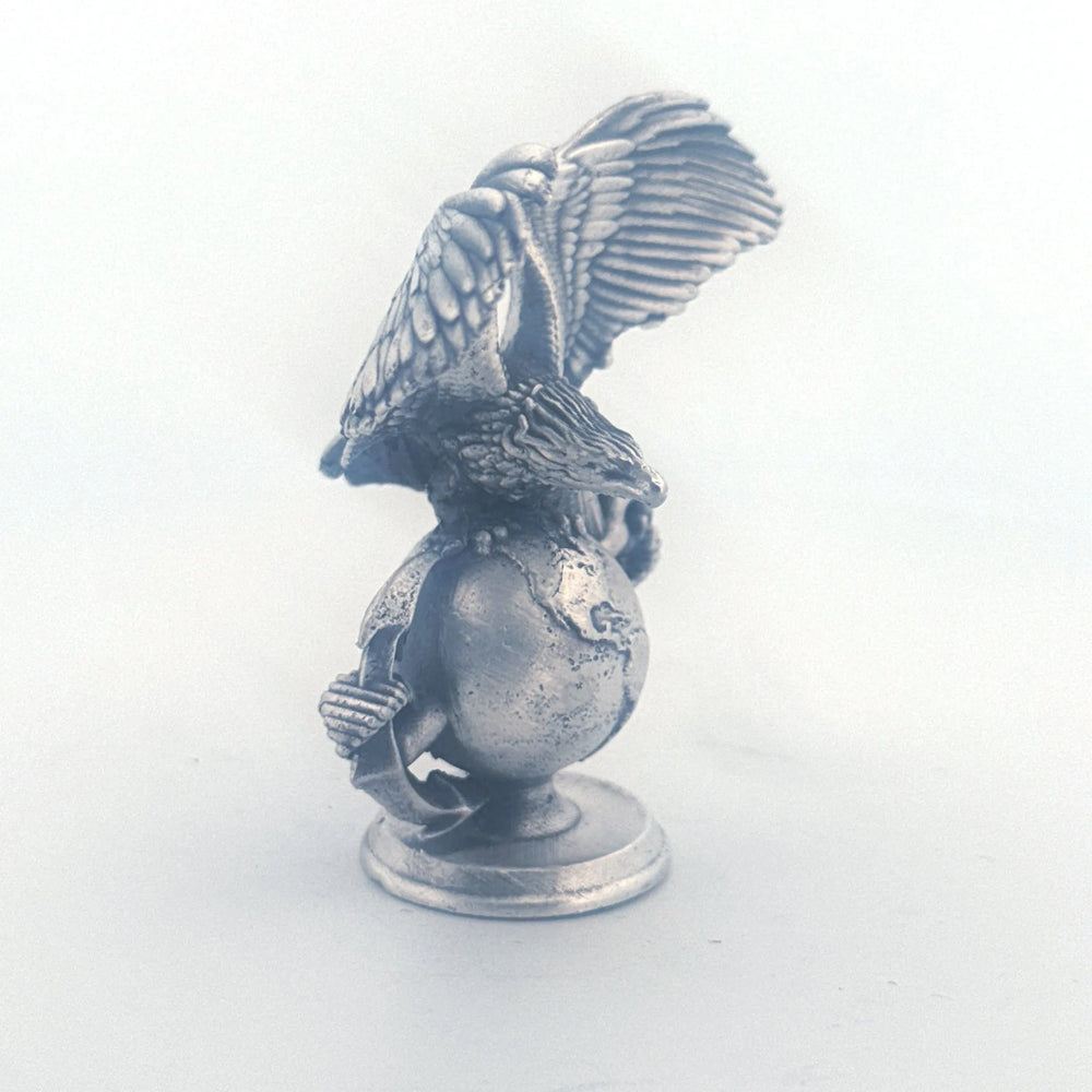 Marine's Logo hand-poured 999+ silver statue by Gold Spartan