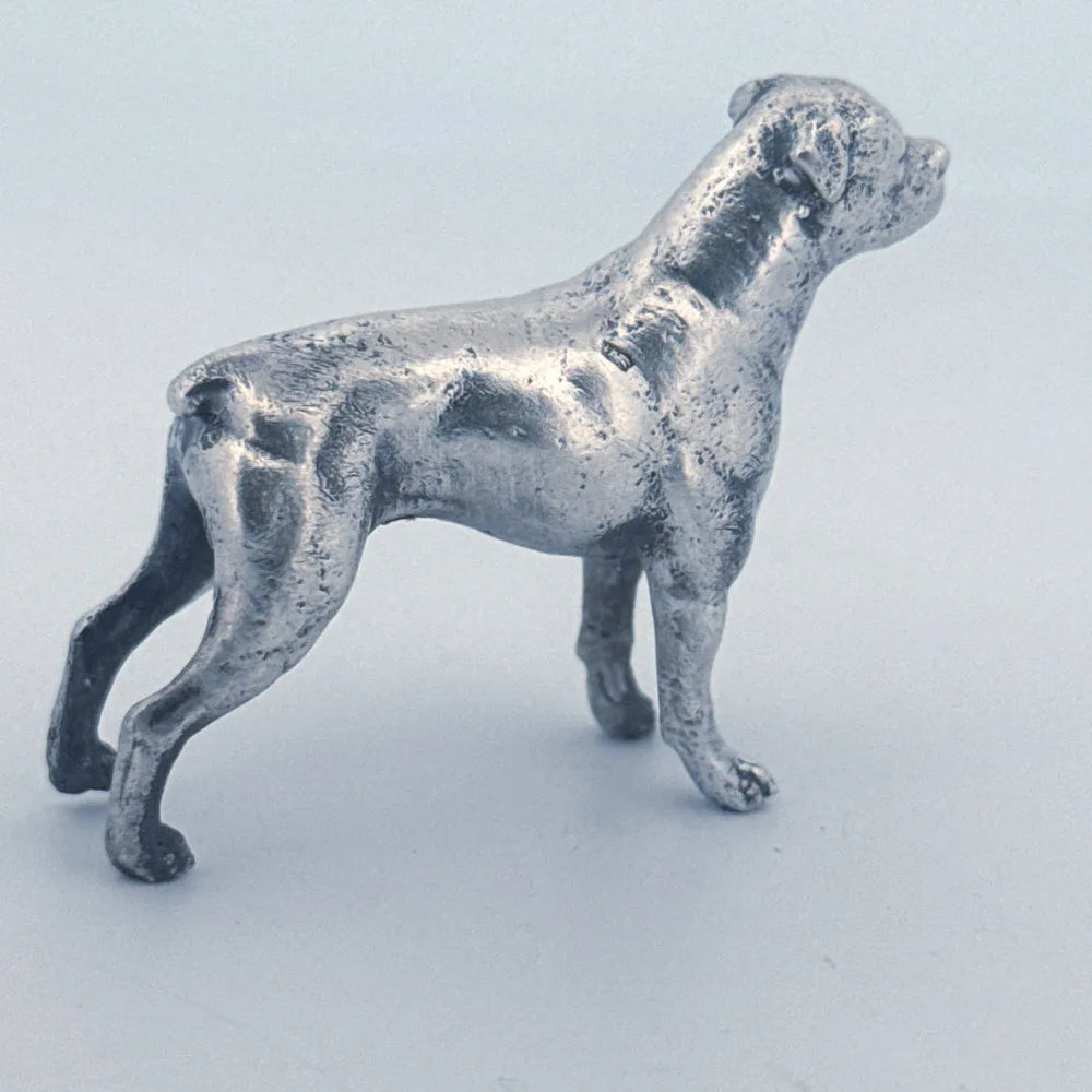 Rottweiler hand-poured 999+ silver statue by Gold Spartan