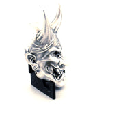 Oni Mask hand-poured 999+ silver statue by Gold Spartan