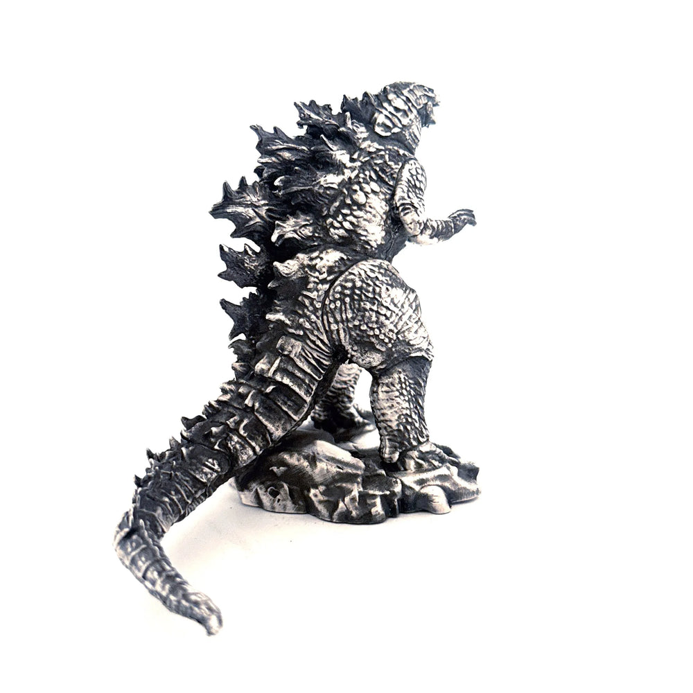 Godzilla hand-poured 999+ silver statue by Gold Spartan