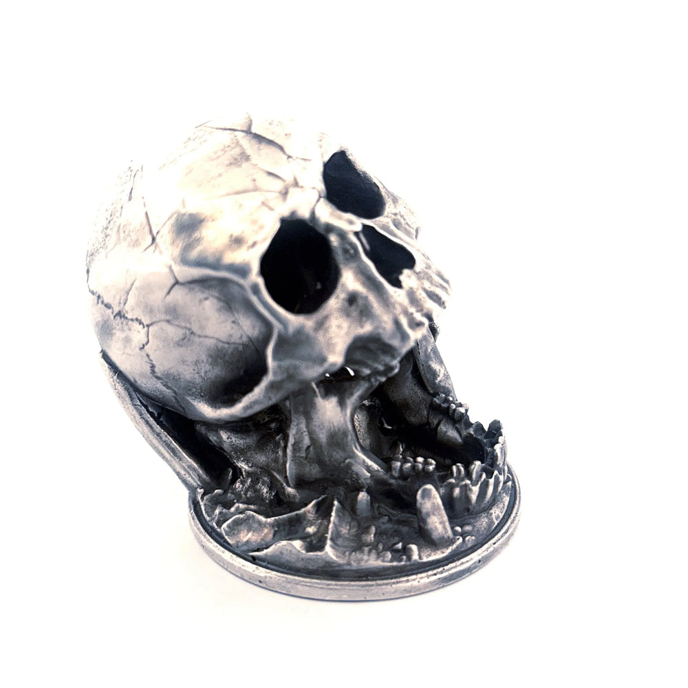 Skull Cave hand-poured 999+ silver statue by Gold Spartan