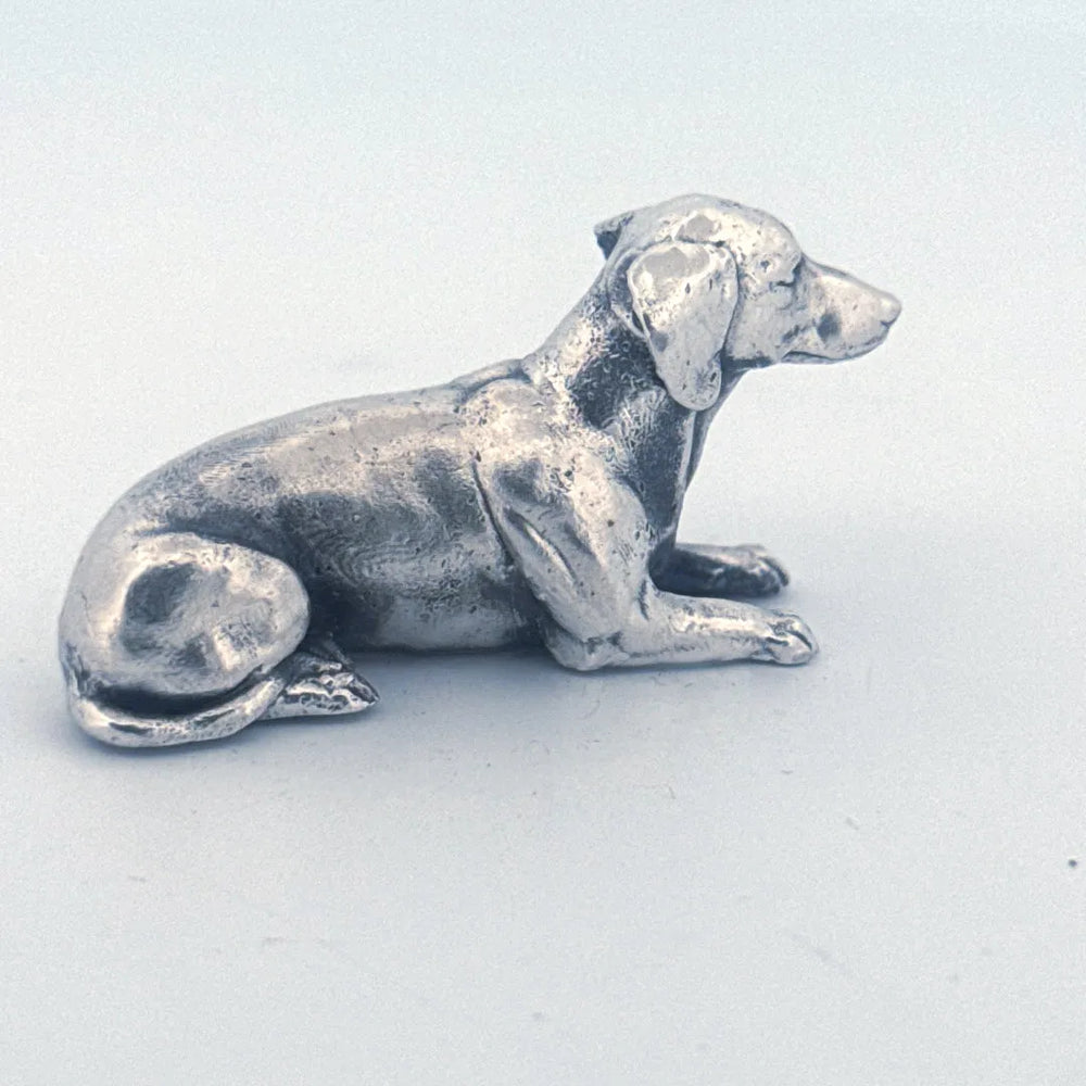 Dachshund hand-poured 999+ silver statue by Gold Spartan