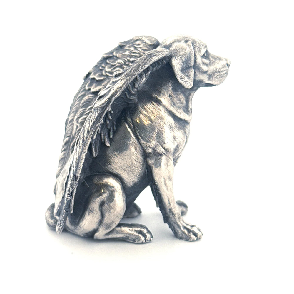 Labrador Angel hand-poured 999+ silver statue by Gold Spartan