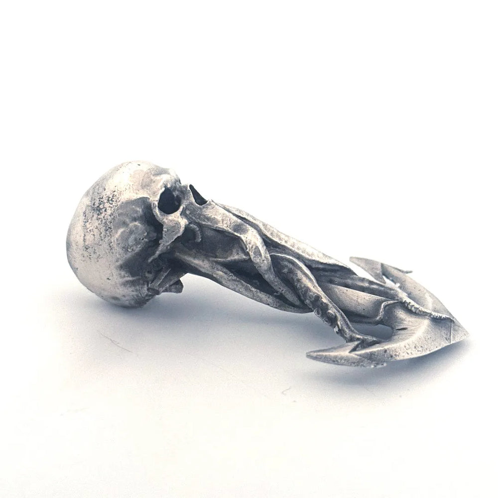 Skull Anchor hand-poured 999+ silver statue by Gold Spartan