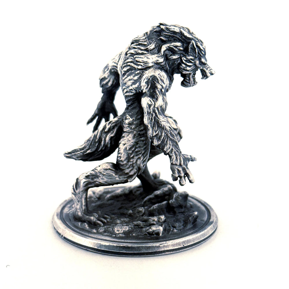 Werewolf hand-poured 999+ silver statue by Gold Spartan