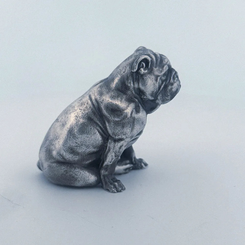 Bulldog hand-poured 999+ silver statue by Gold Spartan