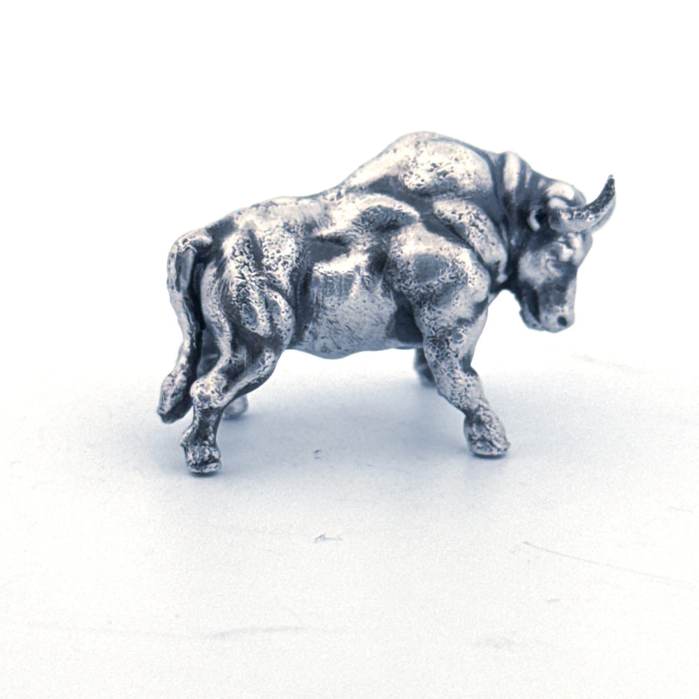 Angry Bull hand-poured 999+ silver statue by Gold Spartan