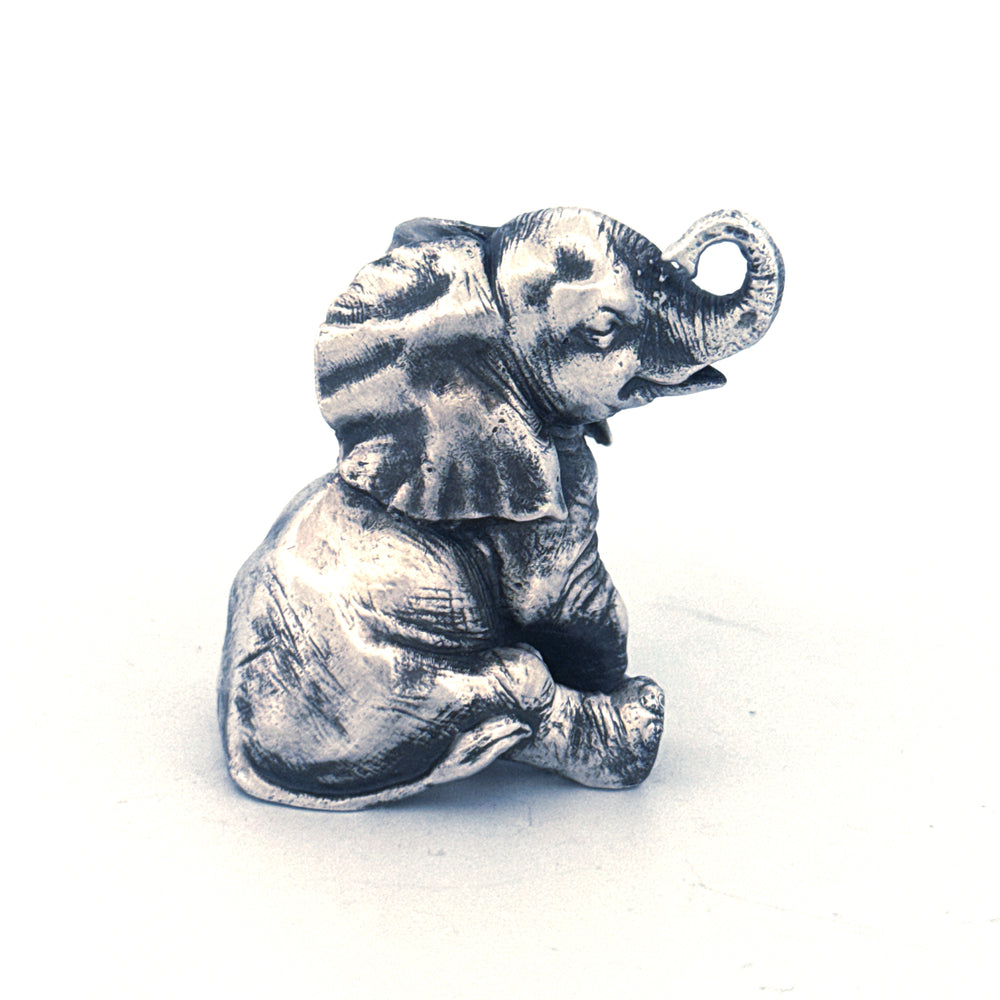 Baby Elephant hand-poured 999+ silver statue by Gold Spartan