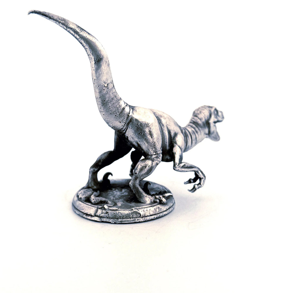 Velociraptor hand-poured 999+ silver statue by Gold Spartan