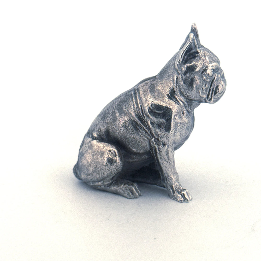 French Bulldog hand-poured 999+ silver statue by Gold Spartan