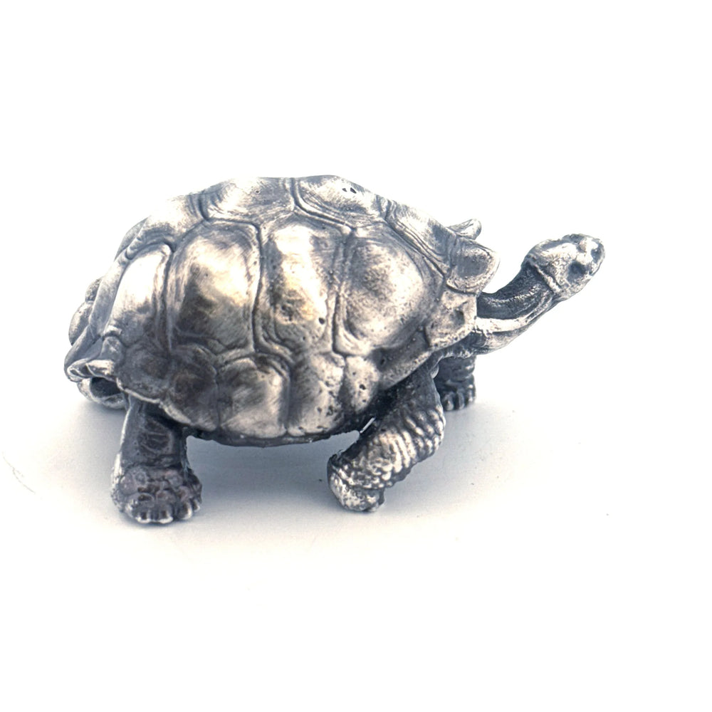 Galapagos Tortoise hand-poured 999+ silver statue by Gold Spartan