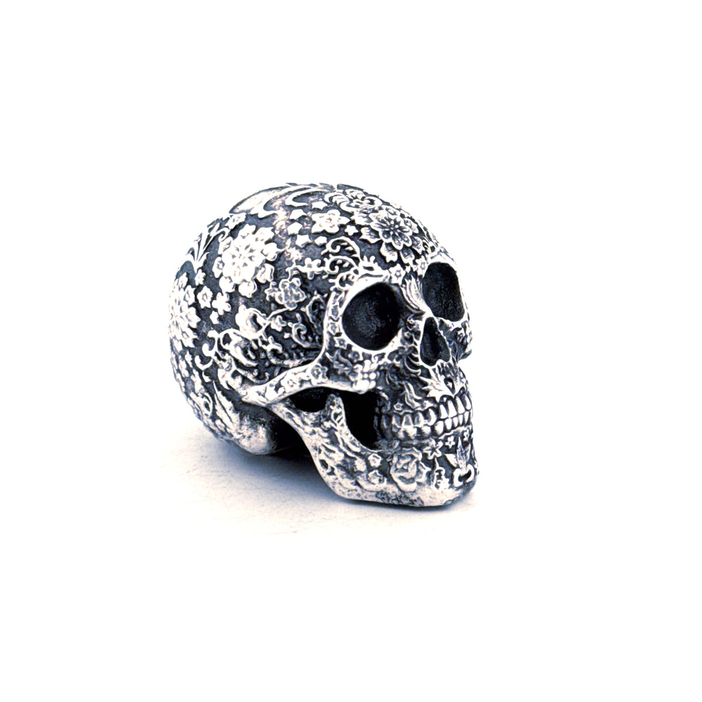 Sugar Skull hand-poured 999+ silver statue by Gold Spartan