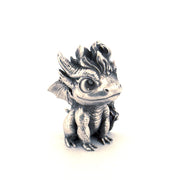 Baby Fire Dragon hand-poured 999+ silver statue by Gold Spartan