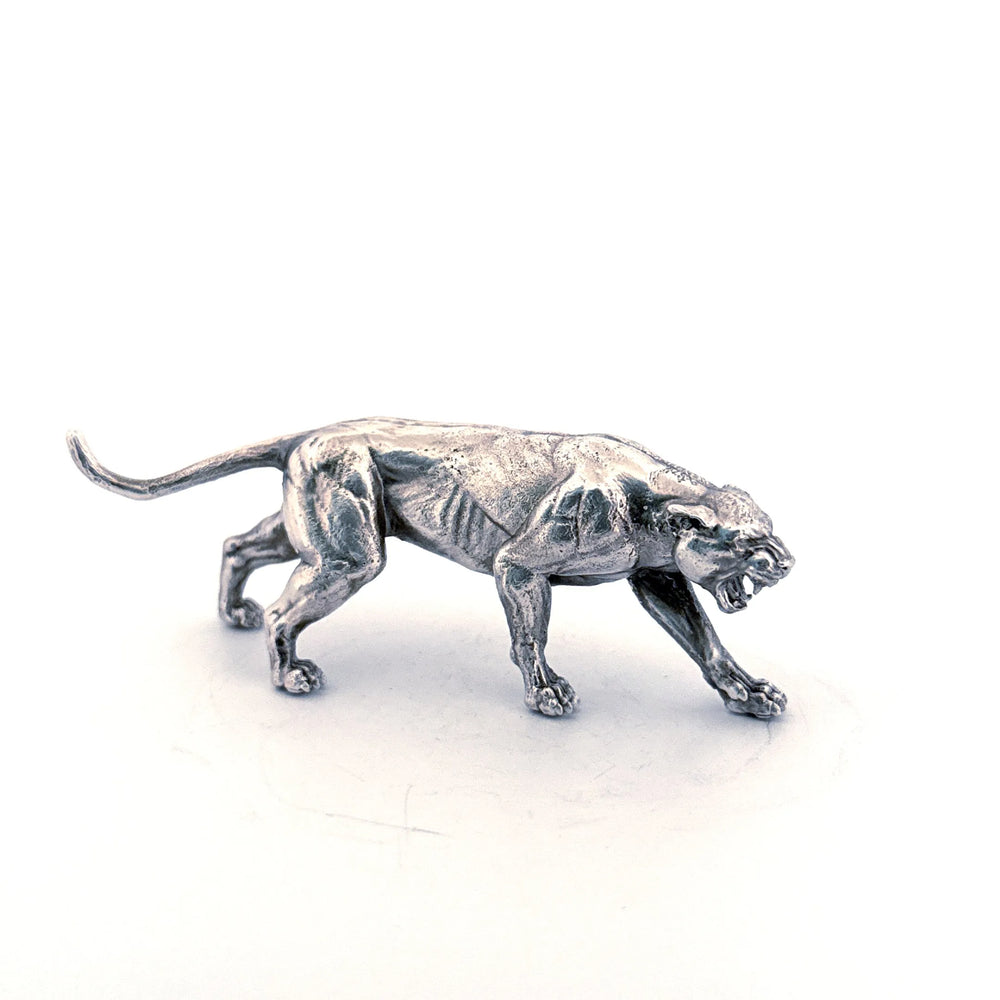 Cougar hand-poured 999+ silver statue by Gold Spartan