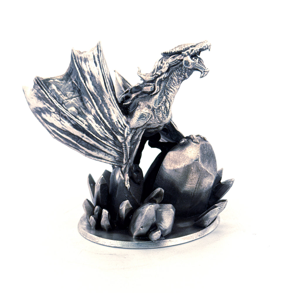Crystal Dragon hand-poured 999+ silver statue by Gold Spartan