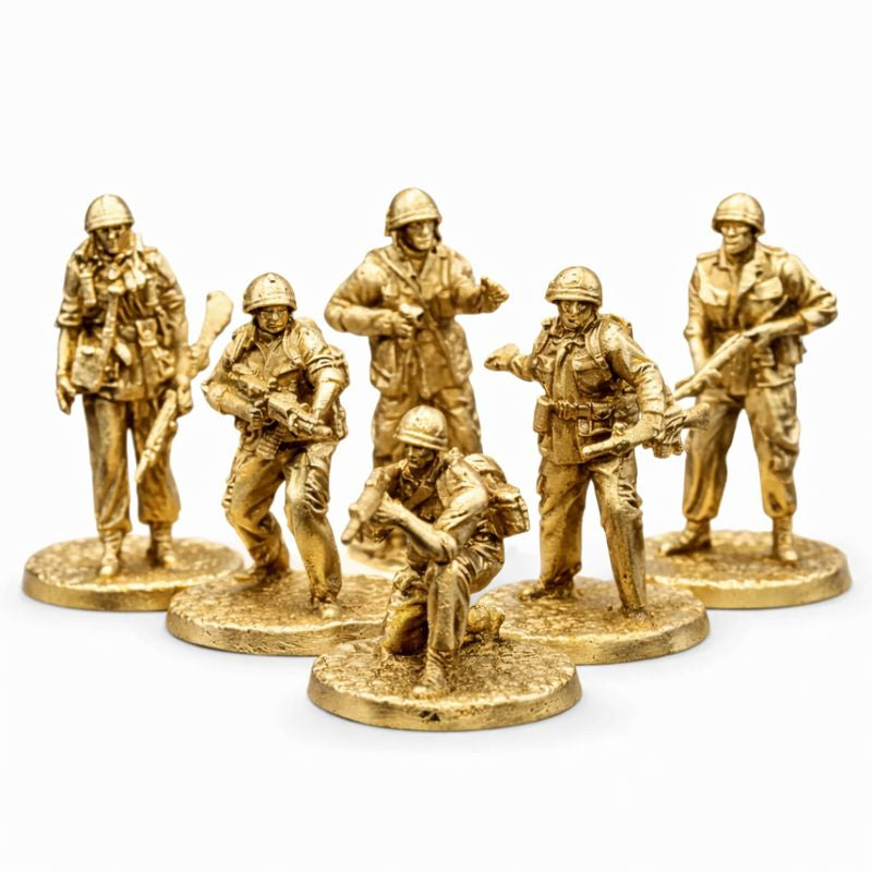 6pc Soldier Set hand-poured 999+ silver statue by Gold Spartan