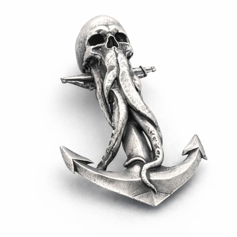 Skull Anchor hand-poured 999+ silver statue by Gold Spartan