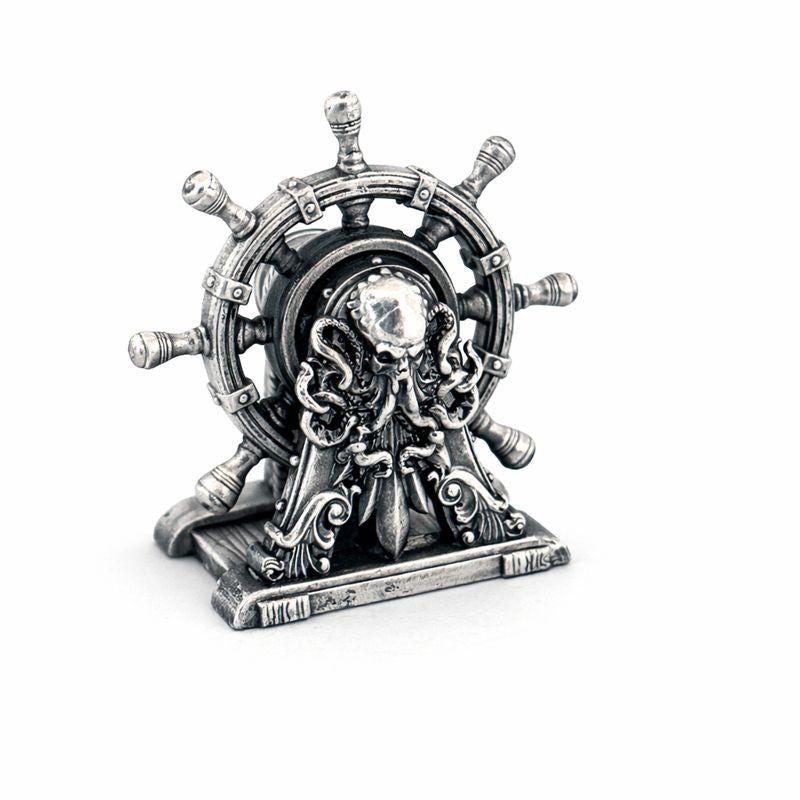 The Pirate's Wheel hand-poured 999+ silver statue by Gold Spartan