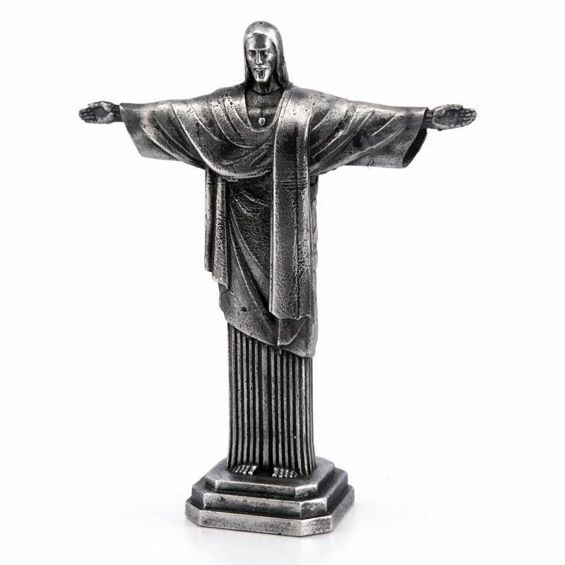 Christ the Redeemer hand-poured 999+ silver statue by Gold Spartan