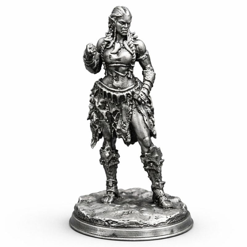 She-Orc hand-poured 999+ silver statue by Gold Spartan