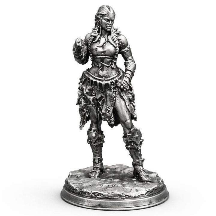 She-Orc hand-poured 999+ silver statue by Gold Spartan