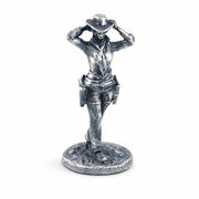 Cowgirl hand-poured 999+ silver statue by Gold Spartan