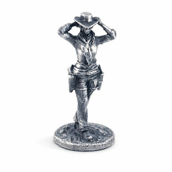 Cowgirl hand-poured 999+ silver statue by Gold Spartan