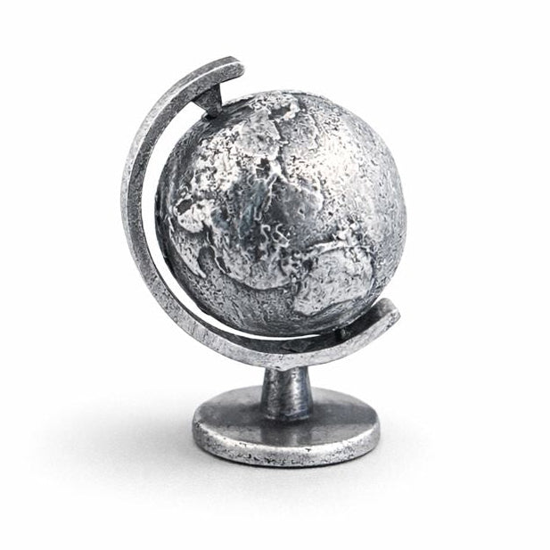 Globe hand-poured 999+ silver statue by Gold Spartan