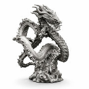 Asian Dragon hand-poured 999+ silver statue by Gold Spartan