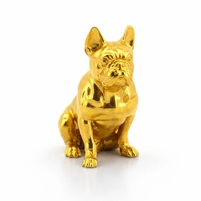 French Bulldog hand-poured 999+ silver statue by Gold Spartan