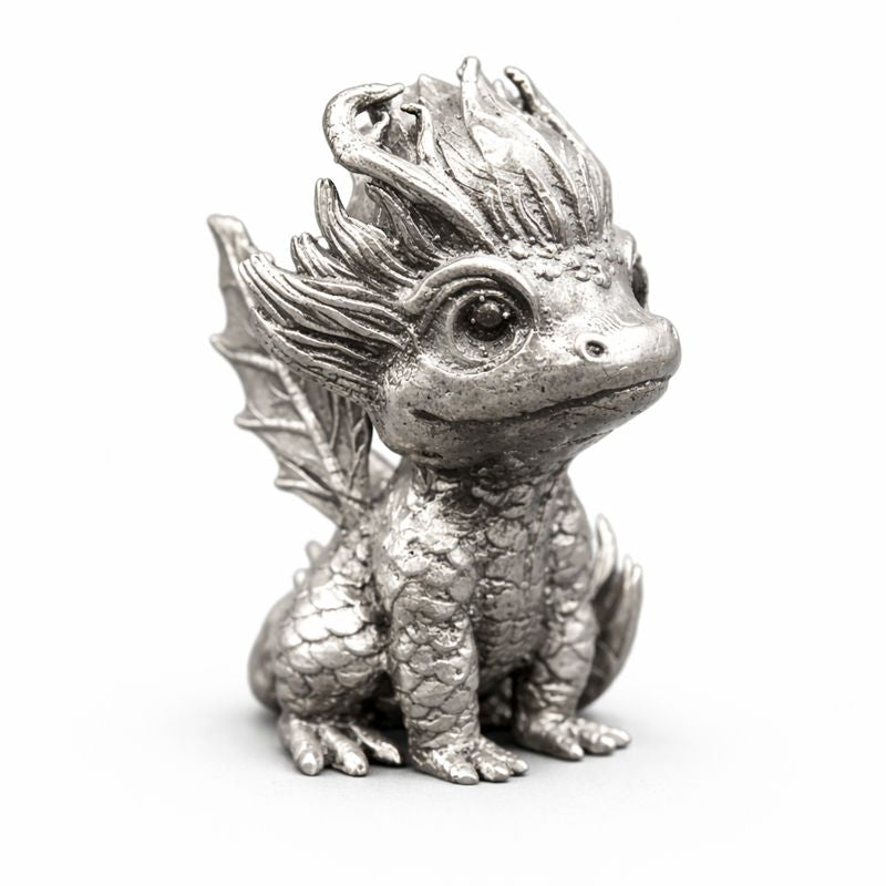 Baby Forest Dragon hand-poured 999+ silver statue by Gold Spartan