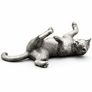 Playful Cat hand-poured 999+ silver statue by Gold Spartan