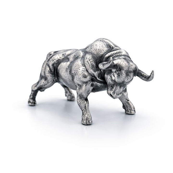 Angry Bull hand-poured 999+ silver statue by Gold Spartan