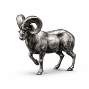 Ram hand-poured 999+ silver statue by Gold Spartan