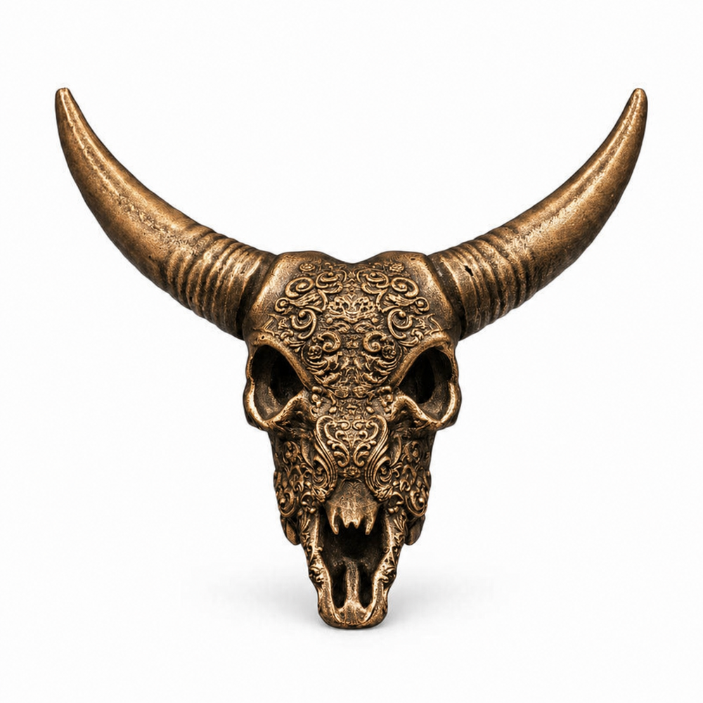 Decorated Longhorn Skull