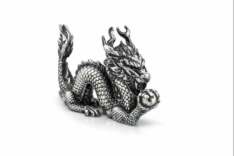 Good Luck Dragon hand-poured 999+ silver statue by Gold Spartan