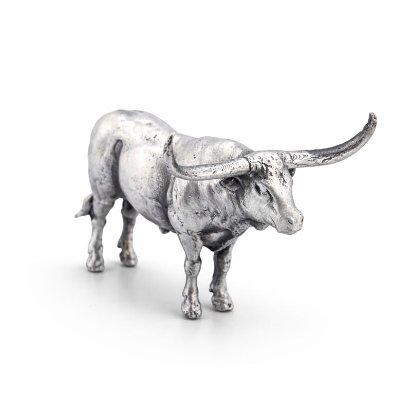 Longhorn hand-poured 999+ silver statue by Gold Spartan