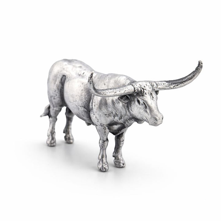 Longhorn hand-poured 999+ silver statue by Gold Spartan