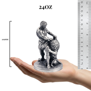 Samson Vs Lion hand-poured 999+ silver statue by Gold Spartan