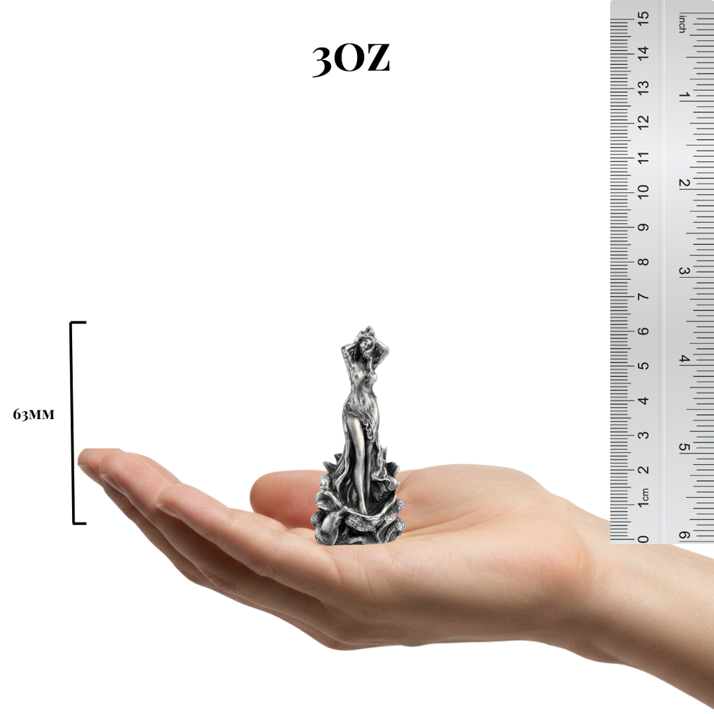 Aphrodite hand-poured 999+ silver statue by Gold Spartan
