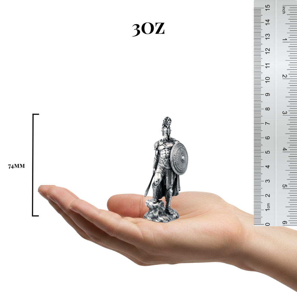 Ares hand-poured 999+ silver statue by Gold Spartan