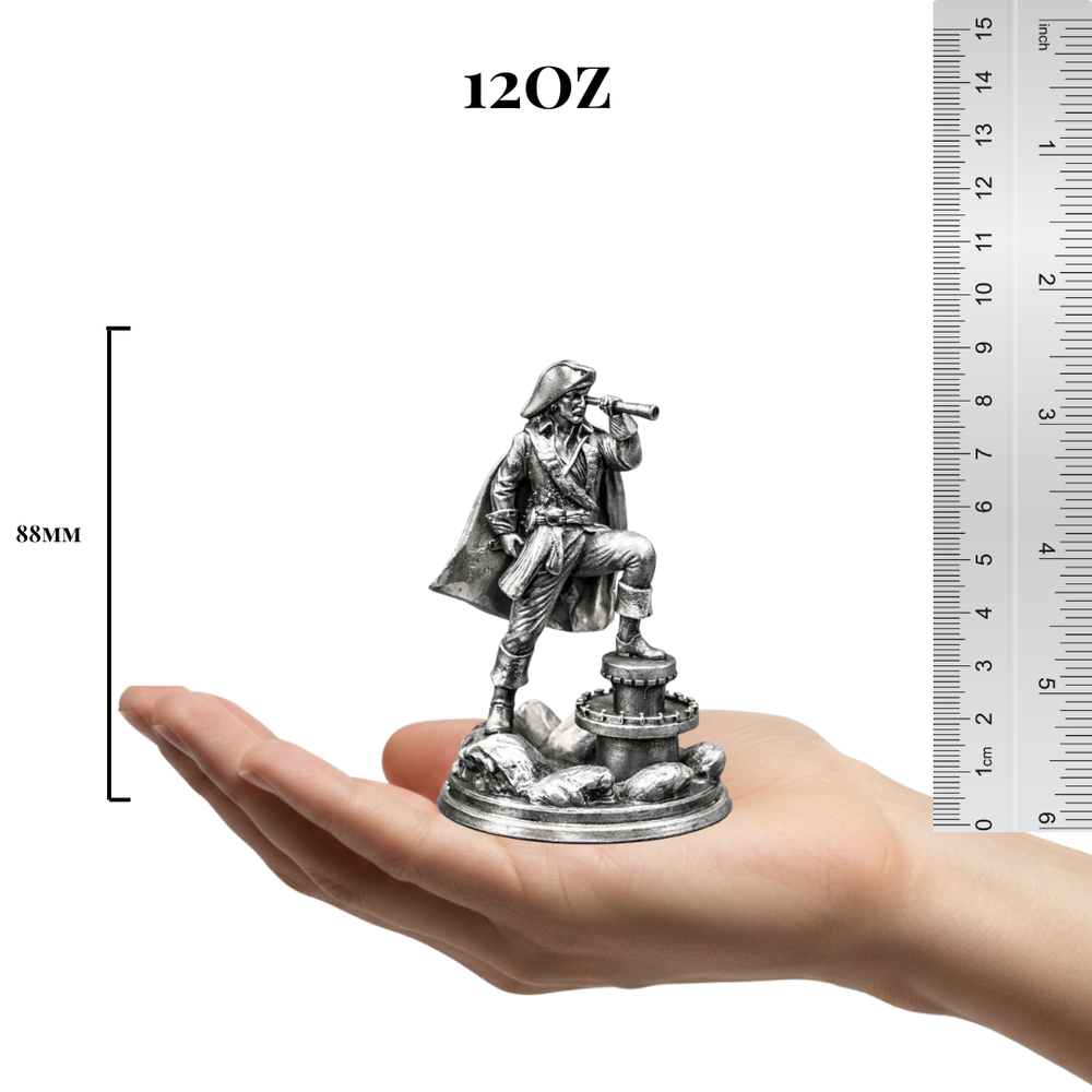 A Pirate's Lookout hand-poured 999+ silver statue by Gold Spartan