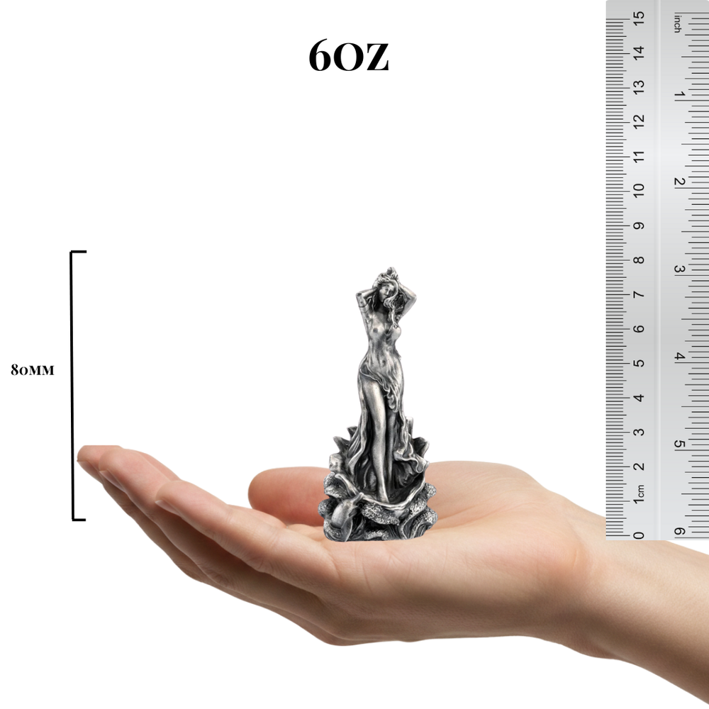 Aphrodite hand-poured 999+ silver statue by Gold Spartan