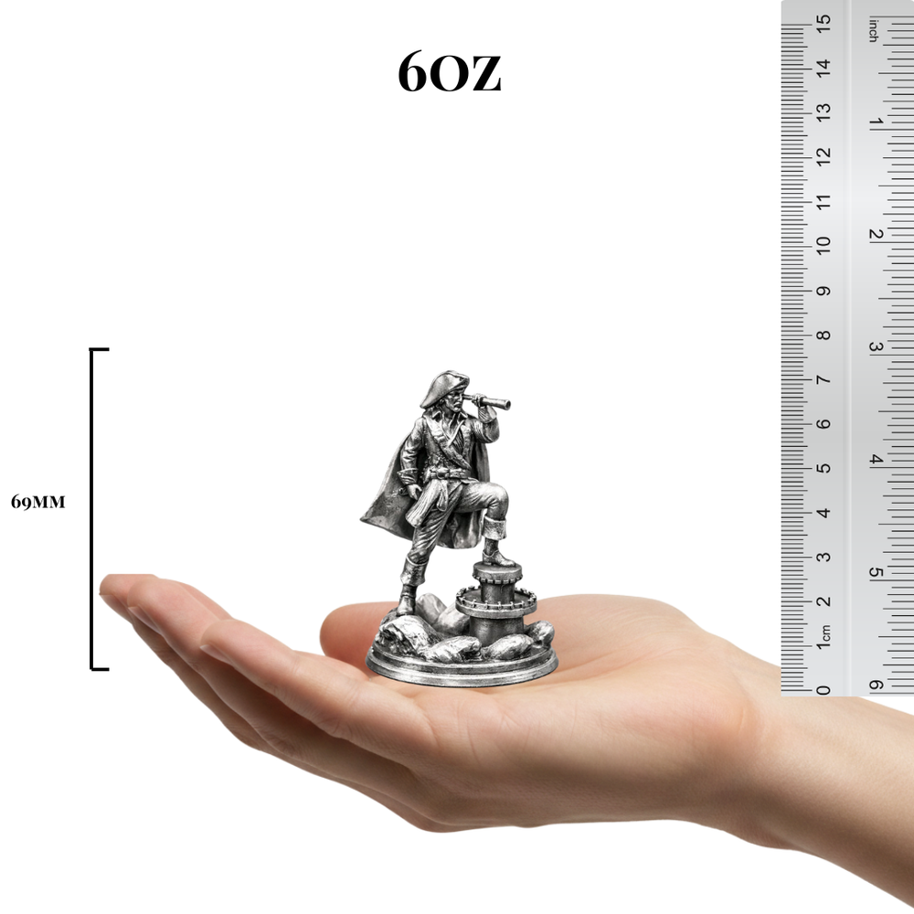 A Pirate's Lookout hand-poured 999+ silver statue by Gold Spartan