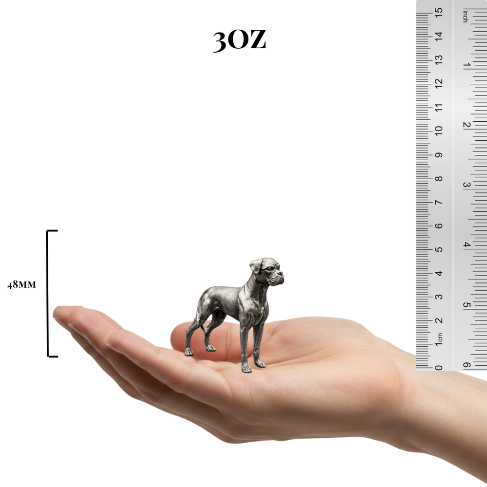 Boxer hand-poured 999+ silver statue by Gold Spartan