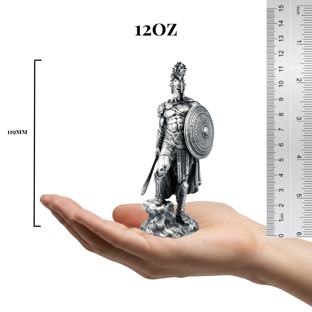 Ares hand-poured 999+ silver statue by Gold Spartan