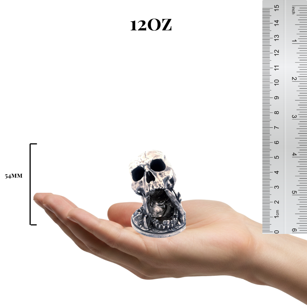 Skull Cave hand-poured 999+ silver statue by Gold Spartan
